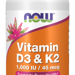 Vitamin D3 & K2 (1,000 IU / 45 mcg) NOW