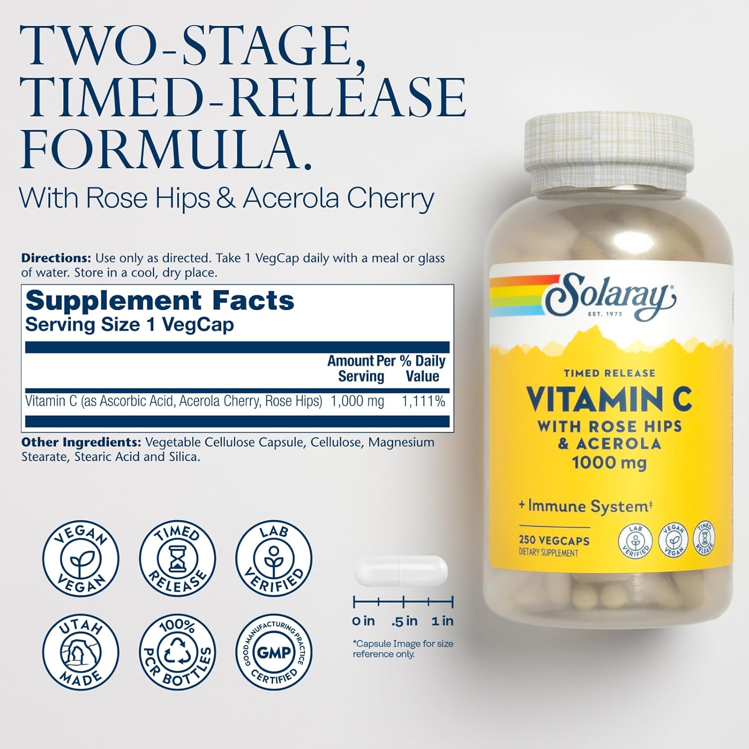 Solaray Timed Release Vitamin C 1000 mg - Image 2